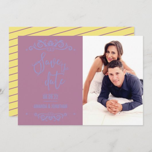 ヴィンテージ結婚式の写真を保存パーソナライズされたする セーブザデート (正面/裏面)