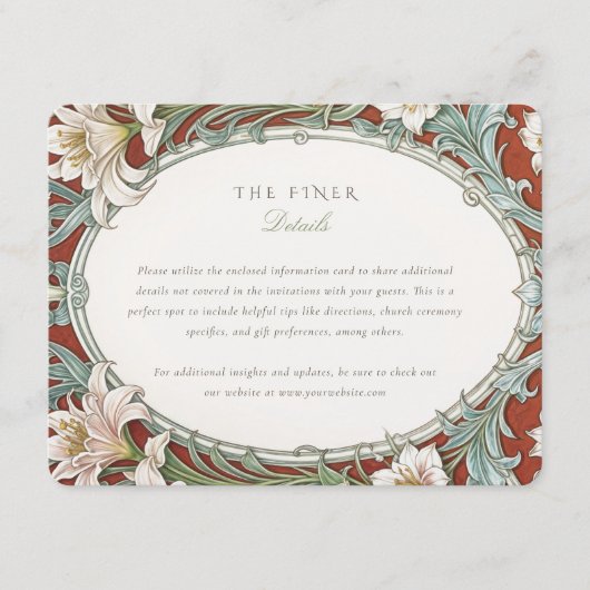 ヴィンテージ結婚式の情報 エンクロージャーカード (正面)