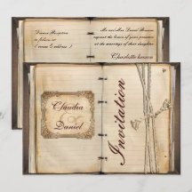 ヴィンテージ結婚式の招待状カード