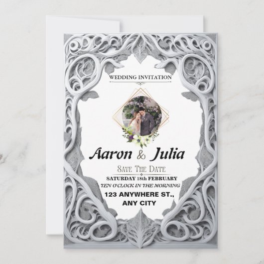 ヴィンテージ結婚式の招待状(save the date)カード 招待状 (正面)