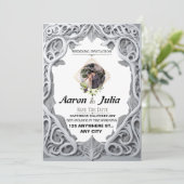 ヴィンテージ結婚式の招待状(save the date)カード 招待状 (スタンド正面)