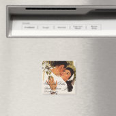 ヴィンテージ結婚式の提案ハグ日付を保存 マグネット (インサイチュ (食洗機))