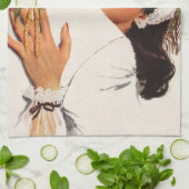 ヴィンテージ結婚式の提案、愛とロマンス キッチンタオル (折り畳み)