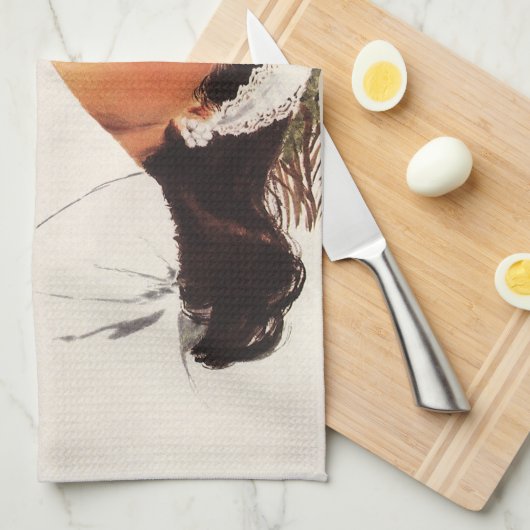 ヴィンテージ結婚式の提案、愛とロマンス キッチンタオル (四つ折り)