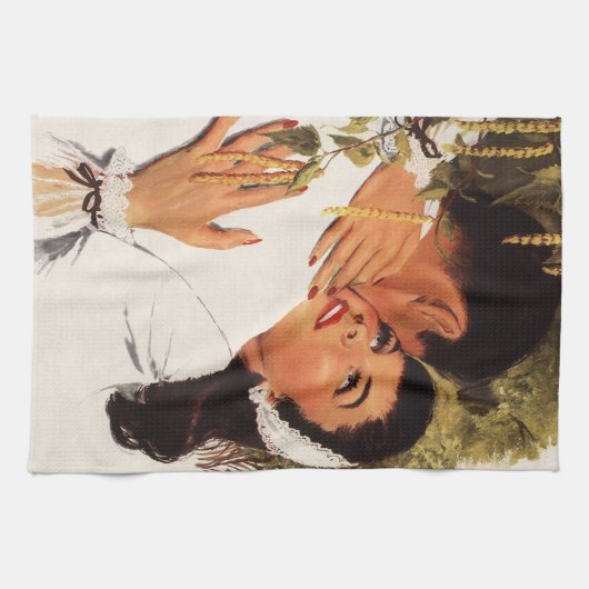 ヴィンテージ結婚式の提案、愛とロマンス キッチンタオル (横)