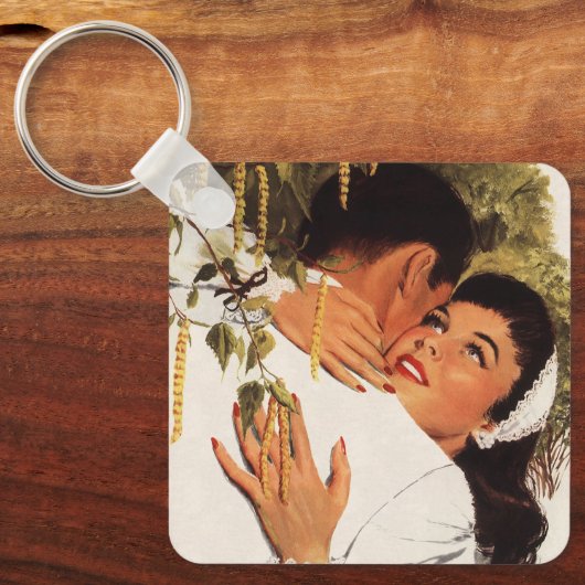 ヴィンテージ結婚式の提案、愛とロマンス キーホルダー (正面)