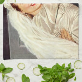 ヴィンテージ結婚式の新婚夫婦、ハッピーブライドと新郎新婦 キッチンタオル (折り畳み)