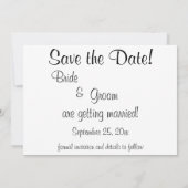 ヴィンテージ結婚式の新婚夫婦、ハッピーブライドと新郎新婦 セーブザデート (裏面)