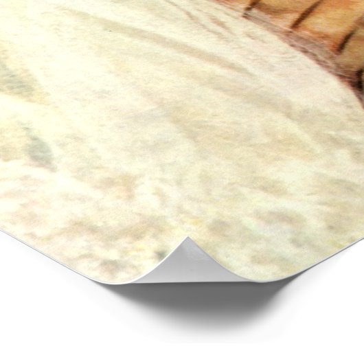 ヴィンテージ結婚式の新婚夫婦、ハッピーブライドと新郎新婦 ポスター (角)