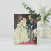 ヴィンテージ結婚式の新婚、ハッピーブライドとゴーム ポストカード (スタンド正面)
