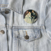 ヴィンテージ結婚式の新婚、ハッピーブライドとゴーム 缶バッジ (インサイチュ)