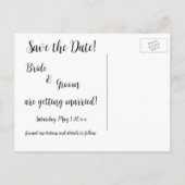 ヴィンテージ結婚式の新郎新婦キス日付を保存 案内ポストカード (裏面)