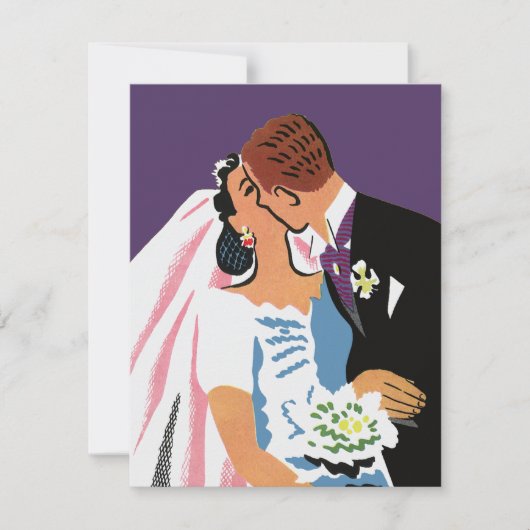 ヴィンテージ結婚式の新郎新婦、日付を保存 セーブザデート (正面)