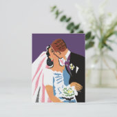 ヴィンテージ結婚式の新郎新婦、日付を保存 セーブザデート (スタンド正面)