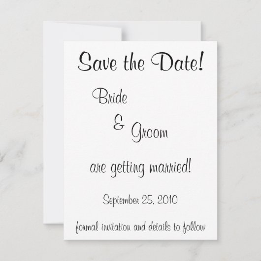 ヴィンテージ結婚式の新郎新婦、日付を保存 セーブザデート (裏面)