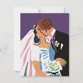 ヴィンテージ結婚式の新郎新婦、日付を保存 セーブザデート