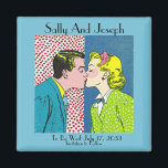 ヴィンテージ結婚式の日付を保存ポップ・アートの, art 50's マグネット<br><div class="desc">レトロに?日付を除いて決モダン定するな!</div>