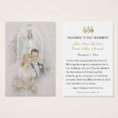 ヴィンテージ結婚式の祈りカード メアリー 花嫁 花婿 (正面&裏面)