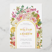 ヴィンテージ結婚式の箔押し招待状 箔招待状 (正面)