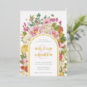 ヴィンテージ結婚式の箔押し招待状 箔招待状 (立ち正面)