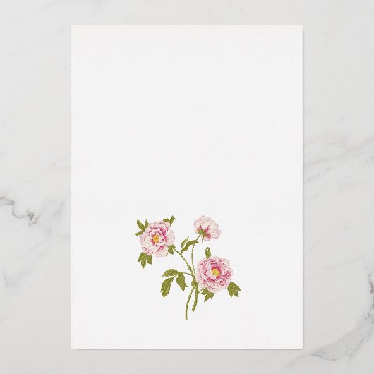 ヴィンテージ結婚式の箔押し招待状 箔招待状 (裏面)