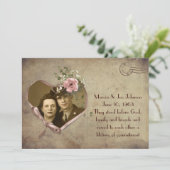 ヴィンテージ結婚式の誓い更新写真はがき 招待状 (スタンド正面)