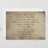 ヴィンテージ結婚式の誓い更新写真はがき 招待状 (裏面)