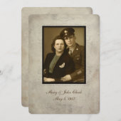 ヴィンテージ結婚式の誓の更新フレーム 招待状 (正面/裏面)