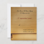 ヴィンテージ結婚式のrsvpカード 出欠カード (裏面)