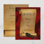 ヴィンテージ結婚式のrsvpカード 出欠カード (正面/裏面)