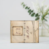 ヴィンテージ結婚式のrsvpカード 出欠カード (スタンド正面)