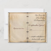 ヴィンテージ結婚式のrsvpカード 出欠カード (裏面)