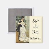 ヴィンテージ結婚式のSave the Date、シティダンス、ルノワール マグネット (正面/裏面)