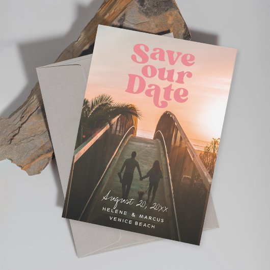 ヴィンテージ結婚式のSave the Date セーブザデート