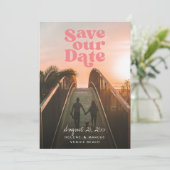 ヴィンテージ結婚式のSave the Date セーブザデート (スタンド正面)