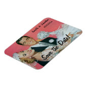 ヴィンテージ結婚式ハッピー新婚、日付を保存 マグネット (左側)