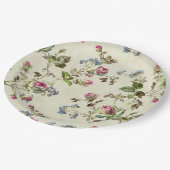 ヴィンテージ結婚式バラガーデンフローラ ペーパープレート (アングル)