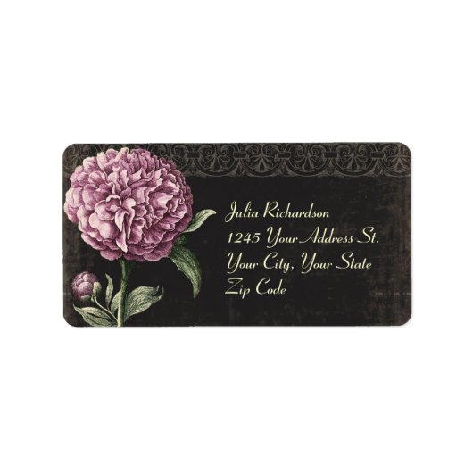 ヴィンテージ結婚式住所 シール (正面)