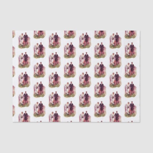 ヴィンテージ結婚式家族肖像 ブライダルシャワーギフト 薄葉紙 (正面)