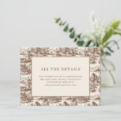 ヴィンテージ結婚式招待状の詳細カード エンクロージャーカード (スタンド正面)