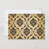 ヴィンテージ結婚式招待状　出欠確認カード　ブラックダマスク 出欠カード (裏面)