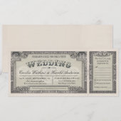 ヴィンテージ結婚式招待状 RSVPカード付き ver.2 招待状 (正面/裏面)