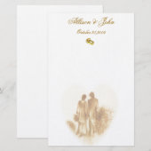 ヴィンテージ結婚式文房具 便箋 (正面/裏面)