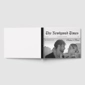 ヴィンテージ結婚式新聞写真＆モノグラムエレガント ゲストブック (全面)