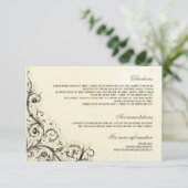 ヴィンテージ結婚式詳細 – 情報カード エンクロージャーカード (スタンド正面)