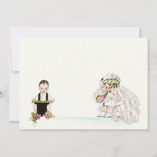 ヴィンテージ結婚式誓約書の花嫁と新郎への白紙の招待状 招待状 (正面)