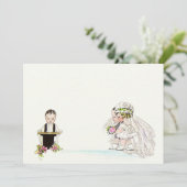 ヴィンテージ結婚式誓約書の花嫁と新郎への白紙の招待状 招待状 (スタンド正面)