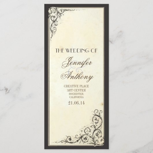 ヴィンテージ結婚式 プログラム (正面)