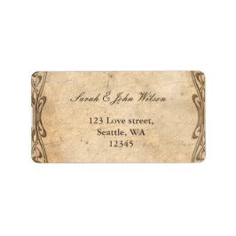ヴィンテージ結婚式，差出人住所ラベル ラベル