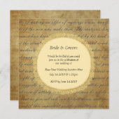 ヴィンテージ結婚式 招待状 (正面/裏面)